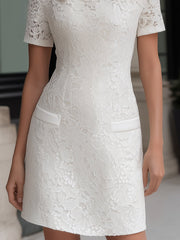 Lace Peter Pan Collar Tailored Mini Dress