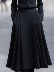 Tailored Blazer & Midi Skirt Set With Structured Elegance