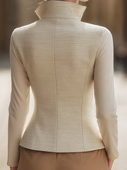 Ladies Stand Collar Zipper Jacket