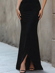 Ruched Off-Shoulder Bodycon Maxi Dress