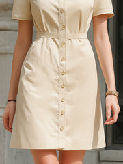 Short Sleeve Button-Down Shirt Dress