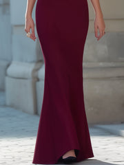 Halter Neck Contrast Bodice Mermaid Maxi Dress