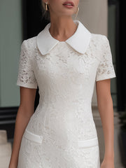 Lace Peter Pan Collar Tailored Mini Dress