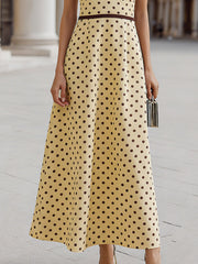 Polka Dot Halter Neck Maxi Dress