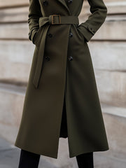 Classic Tailored Olive Green Wool Coat