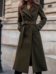 Classic Tailored Olive Green Wool Coat