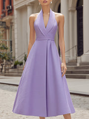 Halter Neck Wrap-Style A-Line maxi Dress