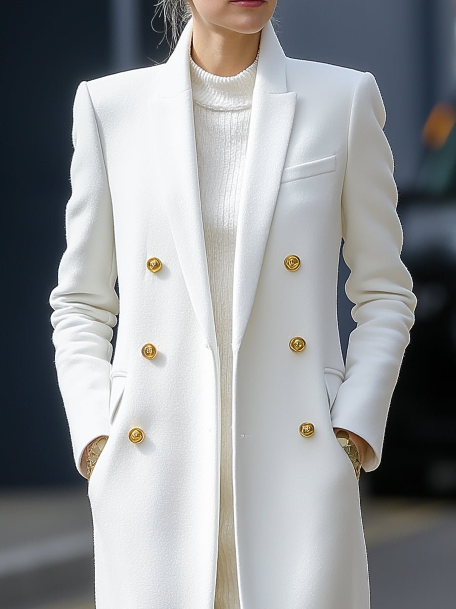 Elegant White Longline Coat