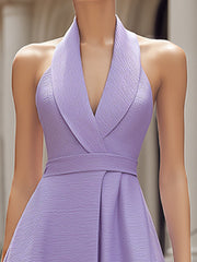 Halter Neck Wrap-Style A-Line maxi Dress