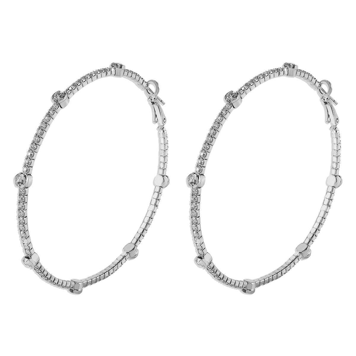 Minimalist Rhinestone Hoop Earrings
