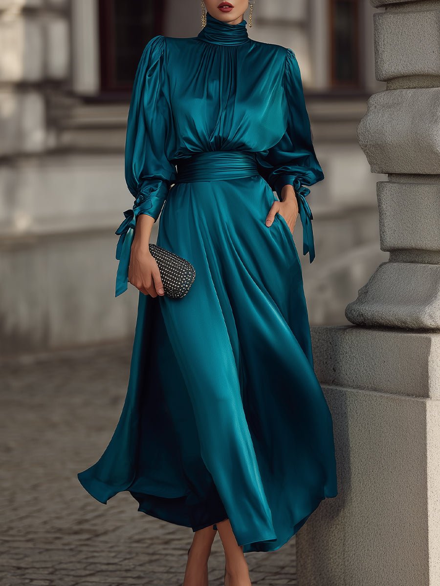Refined Elegant High-Neck Evening Dress