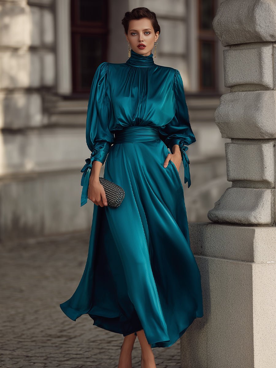 Refined Elegant High-Neck Evening Dress