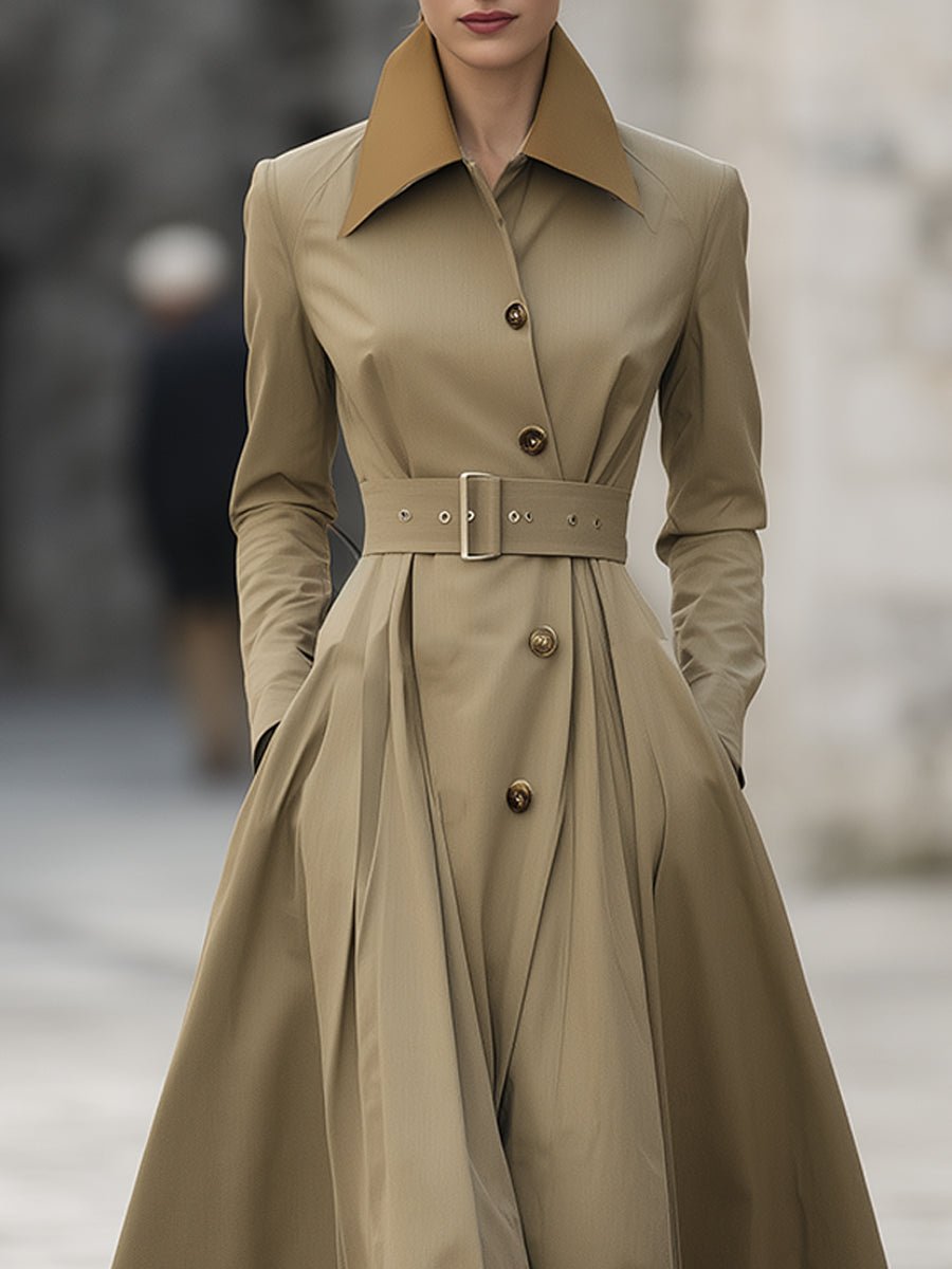 Signature Camel Trench Coat Dress