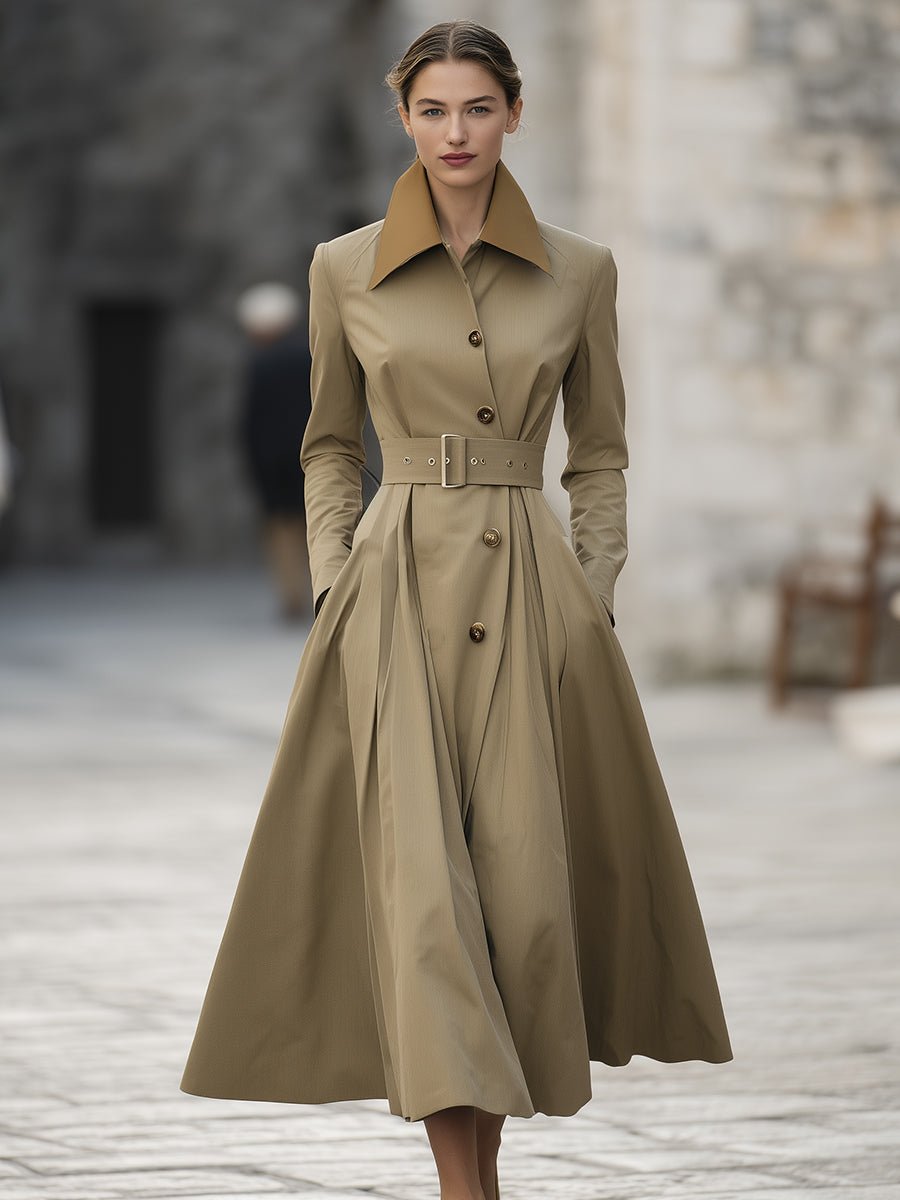 Signature Camel Trench Coat Dress