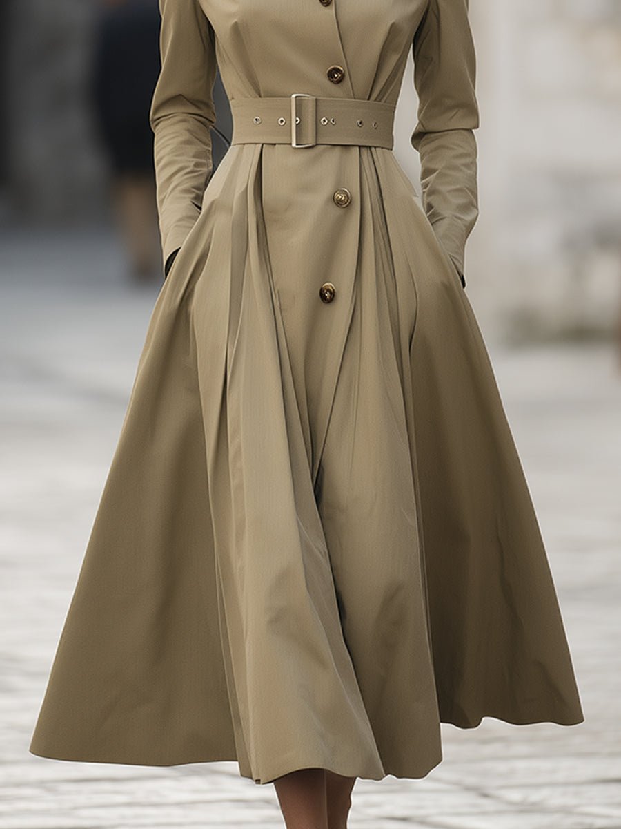 Signature Camel Trench Coat Dress
