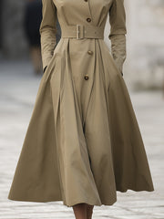 Signature Camel Trench Coat Dress