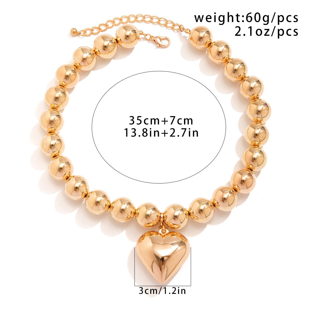 Stylish Large Bead Clavicle Chain
